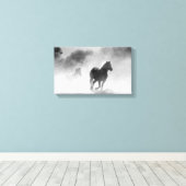 paardenkudde | Zwart-wit Canvas Afdruk (Insitu (Houten vloer))