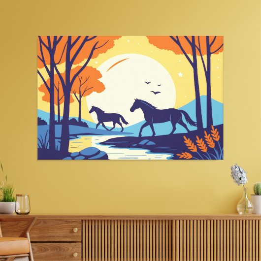 PAARDENKUNST CANVAS AFDRUK (Insitu (Woonkamer))