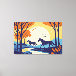 PAARDENKUNST CANVAS AFDRUK