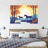 PAARDENKUNST CANVAS AFDRUK (Insitu (Slaapkamer))