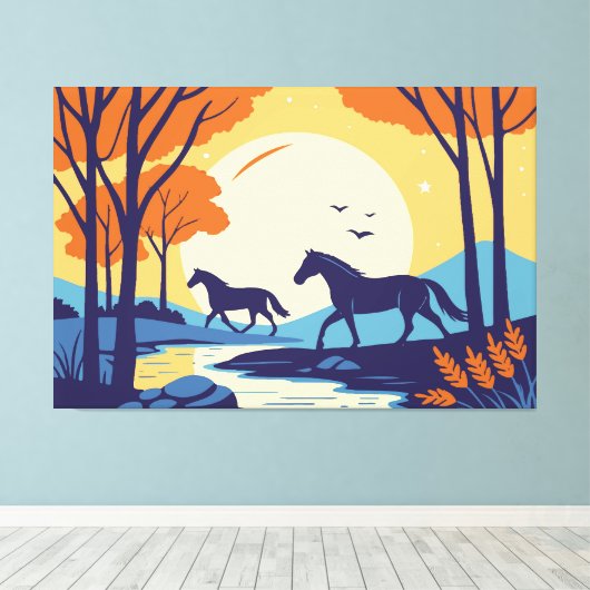 PAARDENKUNST CANVAS AFDRUK (Insitu (Houten vloer))