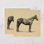  paardenkunst geïllustreerd paardenkunst notitiekaartje (Voorkant / Achterkant)