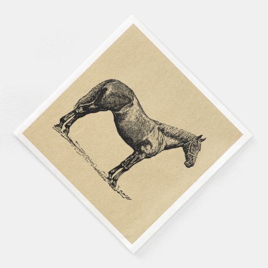  paardenkunst geïllustreerd paardenkunst servet (Hoek)