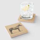 paardenkunst geïllustreerd paardenkunst stenen onderzetter (Zijkant)