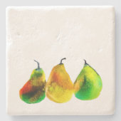 Paardenkunst waterverf onderzetter van vruchtendra (Voorkant)