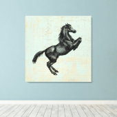  paardenkunstwerk Antiek paardenwerk Canvas Afdruk (Insitu (Houten vloer))