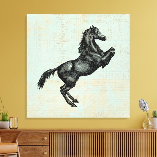 paardenkunstwerk Antiek paardenwerk Canvas Afdruk (Insitu (Woonkamer))