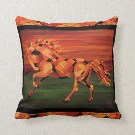 Paardenkussens, Oranje paard, Chesnut Horse Art Kussen