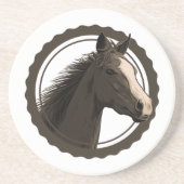 paardenlabel zandsteen onderzetter (Voorkant)