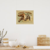 Paardenlachen  kleurenafdrukken Hoesje Poster (Keuken)