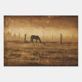 Paardenland Roestland  textielontvlechting Inpakpapier Vel (Voorkant 3)