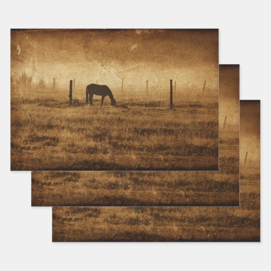 Paardenland Roestland  textielontvlechting Inpakpapier Vel (Set)