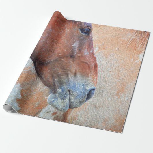 Paardenland Rustic Brown Westerne ontkoppeling Cadeaupapier (Uitgerold)