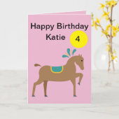 Paardenleefkaart voor schatbare cartoon voor kinde kaart (Gele Bloem)