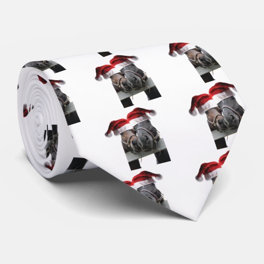 Paardenliefde en vrolijk kerstfeest stropdas (Opgerold)