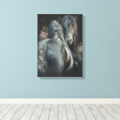 Paardenliefde - omcirkeld Canvas Afdruk (Insitu (Houten vloer))