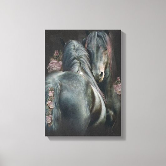 Paardenliefde - omcirkeld Canvas Afdruk (Voorkant)