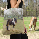 Paardenliefde - schattige tinteling tote bag