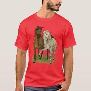 Paardenliefde tekening van liefhebbende paarden t-shirt