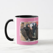 Paardenliefhebber 2 foto wit roze mok (Links)