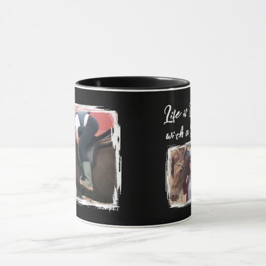 Paardenliefhebber 2 foto wit zwart mok (Midden)