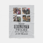 Paardenliefhebber 4 foto beste vriend grijs fleece deken (Voorkant)