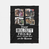 Paardenliefhebber 4 foto beste vriend zwart wit fleece deken (Voorkant)