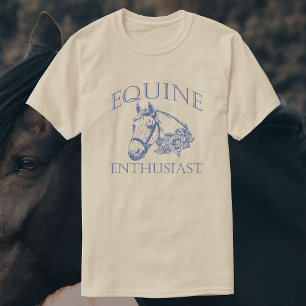 paardenliefhebber   blauw  paard t-shirt