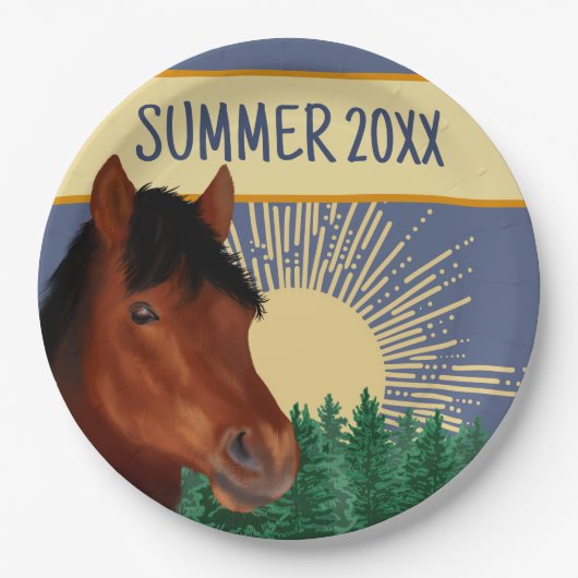 Paardenliefhebber Brown Horse Papieren Bordje (Voorkant)