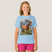Paardenliefhebber Brown Mustang Kinder T-shirt (Voorkant volledig)