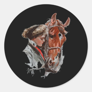 Paardenliefhebber cadeau voor meisjes vrouwen die ronde sticker