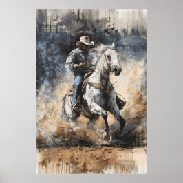 Paardenliefhebber Cowboy Western Art Poster