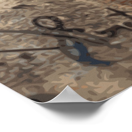 Paardenliefhebber Cowgirl Art Poster (Hoek)