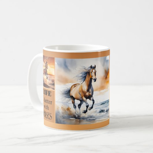 Paardenliefhebber Custom Photo Coffee Mok (Voorkant links)