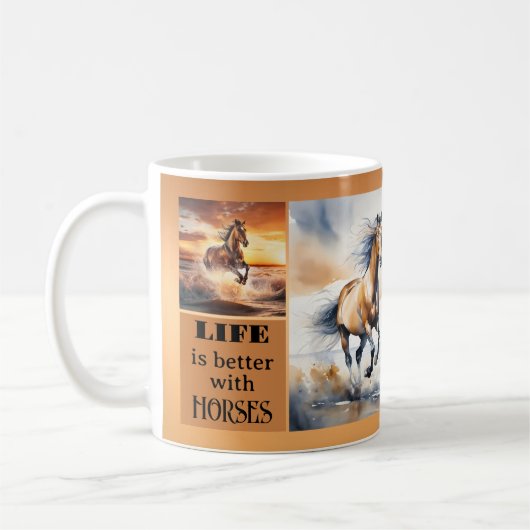 Paardenliefhebber Custom Photo Coffee Mok (Links)