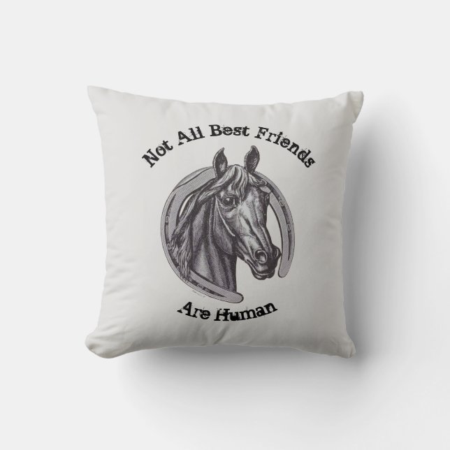 Paardenliefhebber  Dierenschets Beste Vriend Kussen (Voorkant)