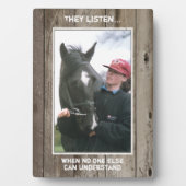 Paardenliefhebber donker hout met foto fotoplaat (voorkant)