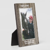 Paardenliefhebber donker hout met foto fotoplaat (Zijkant)
