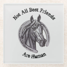 Paardenliefhebber  Etsen Paardrijden Glazen Onderzetter