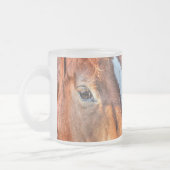 Paardenliefhebber Foto van een BC Ranch Matglas Koffiemok (Links)