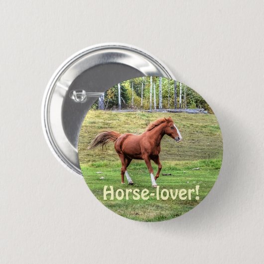 Paardenliefhebber Foto van een BC Ranch Ronde Button 5,7 Cm (Voorkant /achterkant)