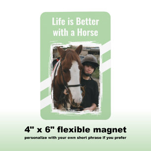 Paardenliefhebber foto wit groen magneet