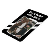 Paardenliefhebber foto wit zwart magneet (Linkerzijde)