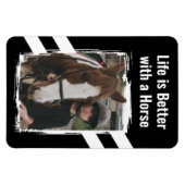 Paardenliefhebber foto wit zwart magneet (Horizontaal)