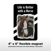 Paardenliefhebber foto wit zwart magneet