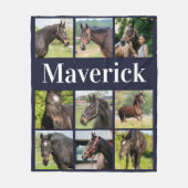 Paardenliefhebber Fotocollage Custom Equine Afbeel Fleece Deken (Voorkant)