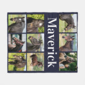 Paardenliefhebber Fotocollage Custom Equine Afbeel Fleece Deken (Voorkant (Horizontaal))