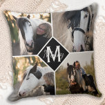 Paardenliefhebber fotocollage kussen<br><div class="desc">Vier je beste vriend met een aangepaste Monogram Paard Foto Collage Kussen . Als je zoveel leuke herinneringen en foto's hebt, is één foto niet genoeg. Ons Paardenfotokussen heeft in totaal acht foto's. Kussen is dubbelzijdig, vier voor, vier achter. Of je nu een nieuw paard hebt, of om alle speciale...</div>