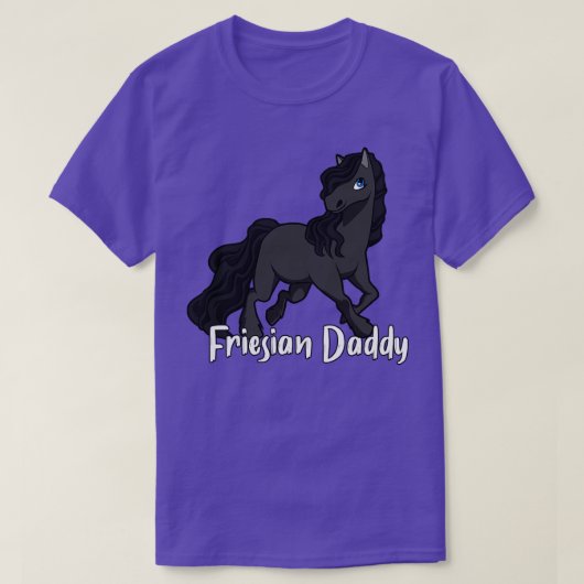 Paardenliefhebber Friese papa T-shirt (Design voorkant)