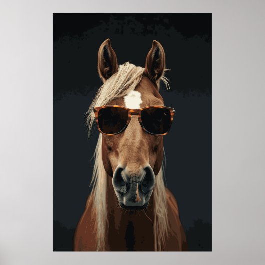 Paardenliefhebber Funny Selfie Fotografisch Kunst  Poster (Voorkant)